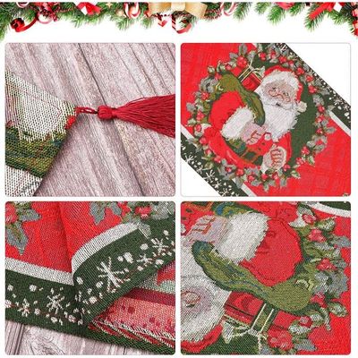 1pc chemin table à carreaux père noël drapeau en tissu - France