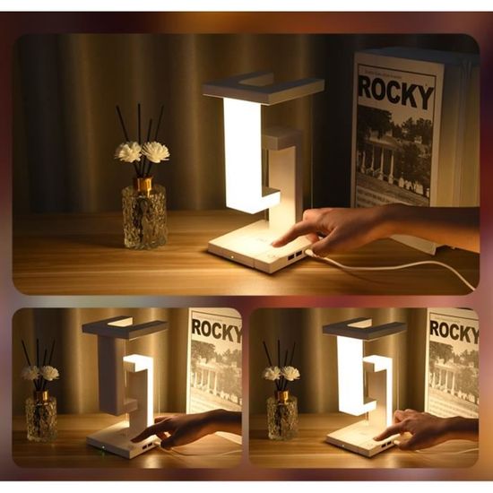 Lampe de bureau Maglev,avec Chargeur sans Fil Port de Chargement  USB,Contrôle Tactile,Décoration de Chambre ou de Bureau, Cadeaux -  Cdiscount Maison
