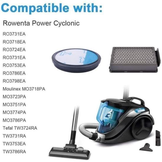 Aspirateur Robot ROWENTA sans sac, Capacité 2,5 L, Puissance 550 W, Haute  filtration, Compact, Performant, Power XXL, Noir/gris RO482