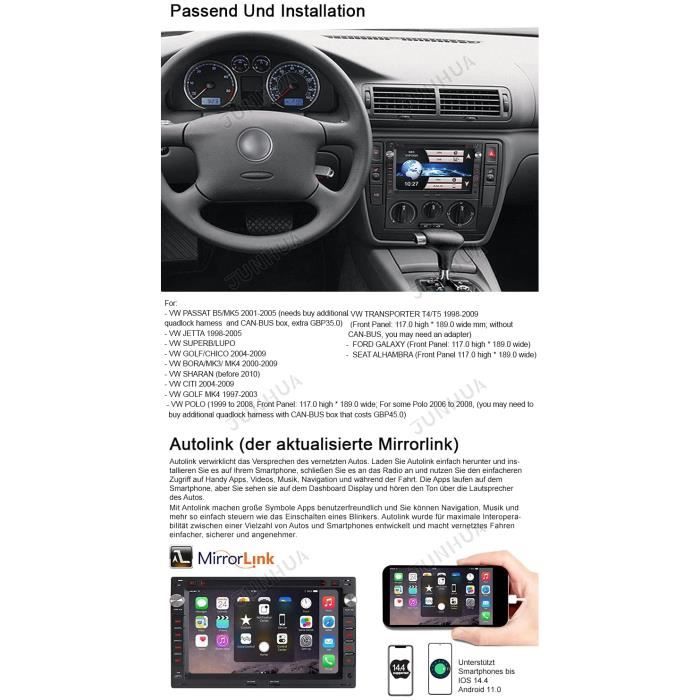 Autoradio GPS Volkswagen Golf 4, Bora, Polo, Passat, Sharan, T4