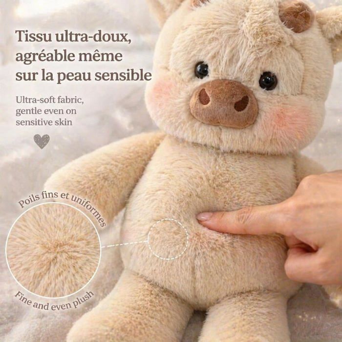 DZ’HUE Doudou Vache Qui Court – 45 Cm – Peluche Interactive – Anti-stress – Lavable En Machine