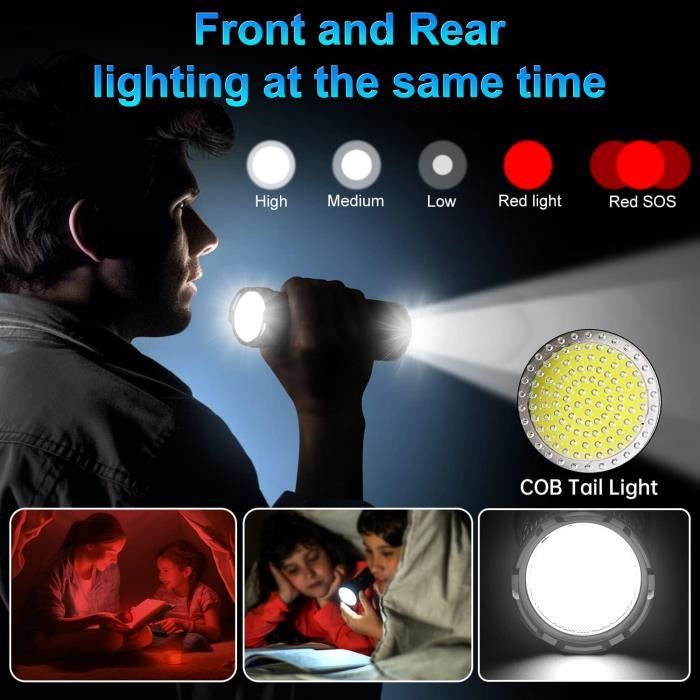 Lumière courante de nuit Lumière de nuit, lumière de poitrine LED  rechargeable par USB, 3 modes d'éclairage bricolage poche