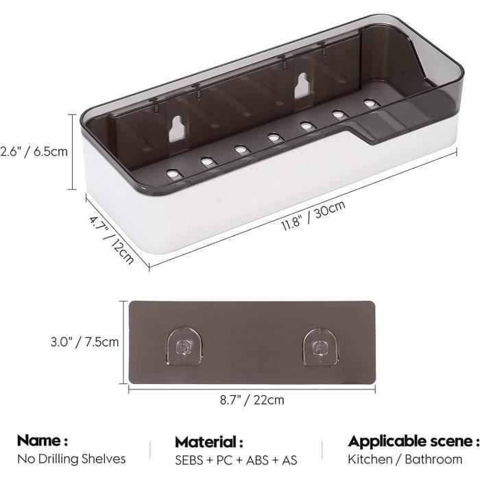 ÉTAGÈRE D'ANGLE MURALE Grille Perforée De Rangement D'accessoires Salle Bain EUR 26,69 - FR