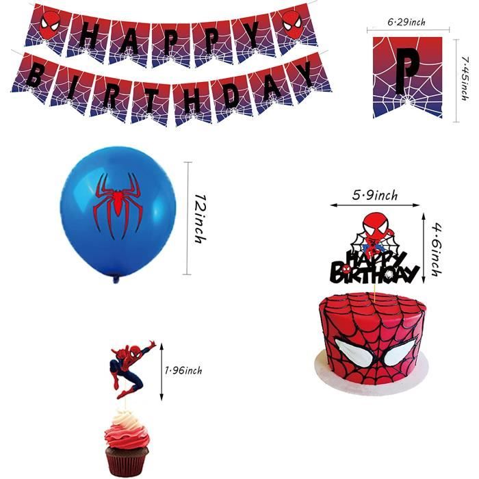 Décoration Anniversaire Spiderman Ballons Spiderman Bannière