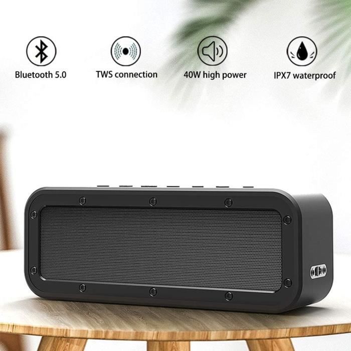 Haut-parleurs pour sono et scène Massage Enceinte Bluetooth Portable, 40W  IPX7 Enceinte Bluetooth Waterproof Audio HD, T 80794 - Cdiscount TV Son  Photo