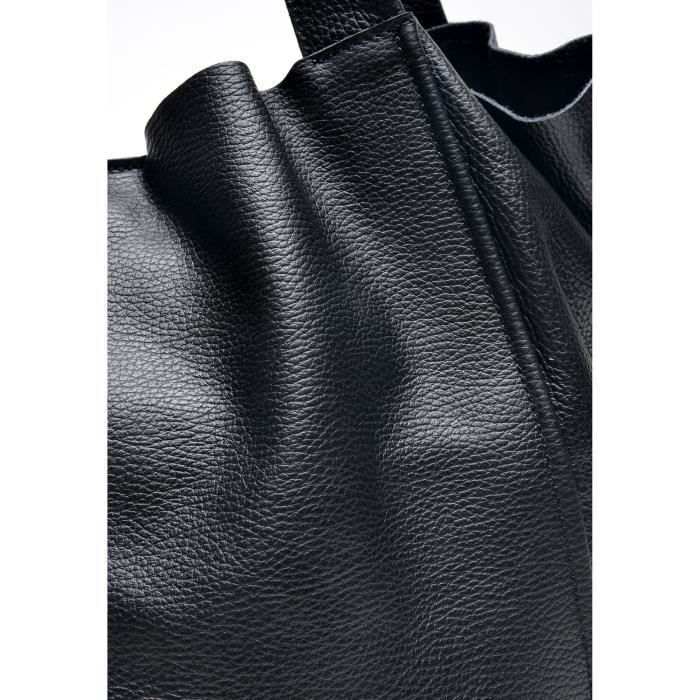 SS23 IR 1609 Sac main Isabella Rhea Cuir de vache UNI Noir