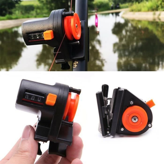 Accessoire Pêche Précision Compteur De Ligne De Pêche Haofy - Mesure 0-999m - Installation Rapide Sur Canne Jauge Ligne Pêche