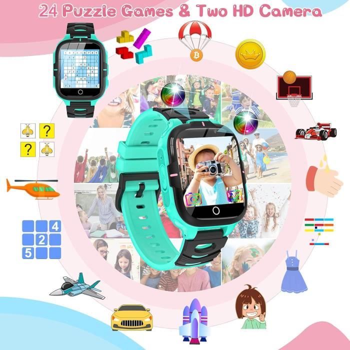 Montre Connectée Enfant étanche IP68 - 20 Modes Sportifs, Jeux, Suivi Du Sommeil Et De La Fréquence Cardiaque - Cadeau Idéal Fille Garçon 6-16 Ans