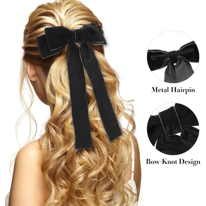 Barrettes À Cheveux Avec Nœuds En Ruban Pour Écharpe Kawaii Épingle À Longue Et Grande Pince