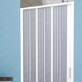 Porte Paroi de douche en PVC 150CM H185 pliante avec ouverture latérale couleur Blanche mod. Flex-3