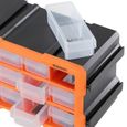 Organisateur pour outils plastique transparent 29,5x19,5 x16cm boîtes rangement 24 compartiments tiroirs caisse vis incluses-3