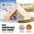 Tente de camping - VEVOR - 4 Saisons  Familial avec Trou de Poêle, pour Glamping Jusqu'à 8Personnes, Hauteur300cm, Diamètre5m-3