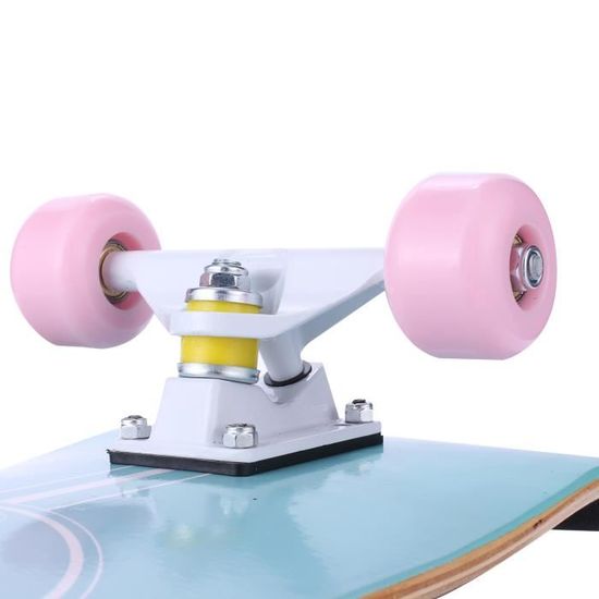 Acheter 22 pouces de long skateboard longboard adultes enfants enfants  érable bois naturel rétro mode planche à roulettes à plaque plate avec  roulements roues lumière LED