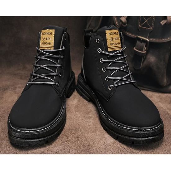 Bottes homme Noir Lacets Semelle caoutchouc Collection