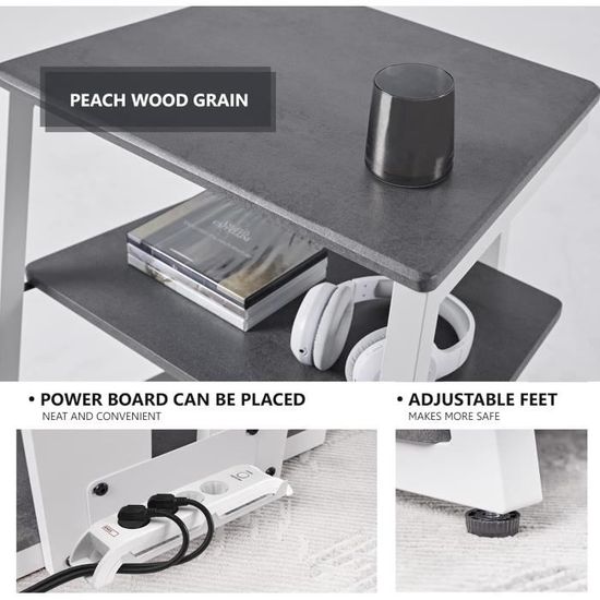 Meuble HiFi 4 étagères En Bois Et Acier - Support Pour Platine Vinyle, Ampli, Enceintes - Charge Max 50 Kg