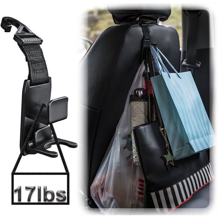 Lot De 4 Crochets Pour Appui-tête De Voiture - Porte-sac Universel Et Organisateur D'habitacle