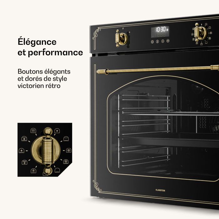 Klarstein Four Encastrable Pyrolyse Chaleur Tournante 76L 11 Modes ...