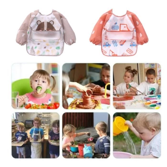 Yealoo 5 Pack Bavoirs Manches Longues Etanche Tablier d'Alimentation Enfant 5-30 Mois Yealoo 5 Pack Bavoirs Manches Longues Etanche Tablier d'Alimentation Enfant 5-30 Mois