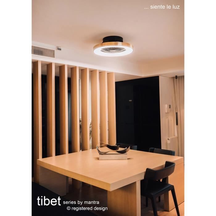 Mantra Tibet Plafonnier LED à intensité variable et ventilateur CC