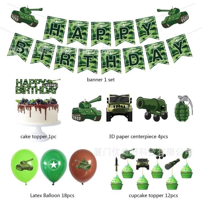 Fournitures de fête à thème militaire, assiette camouflage, nappe verte  armée, décoration d'anniversaire pour enfants, garçon, britannique -  AliExpress