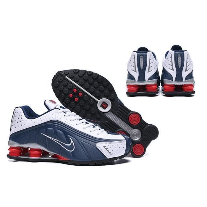 Baskets Shox R4 Homme Chaussures Entranement de Sport Blanc Bleu blanc bleu Blanc Cdiscount Chaussures