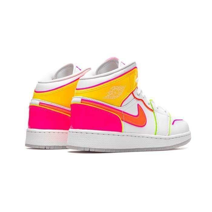 Baskets Air Jordan 1 Mid Femme CV4611 100 Blanc Cdiscount Chaussures