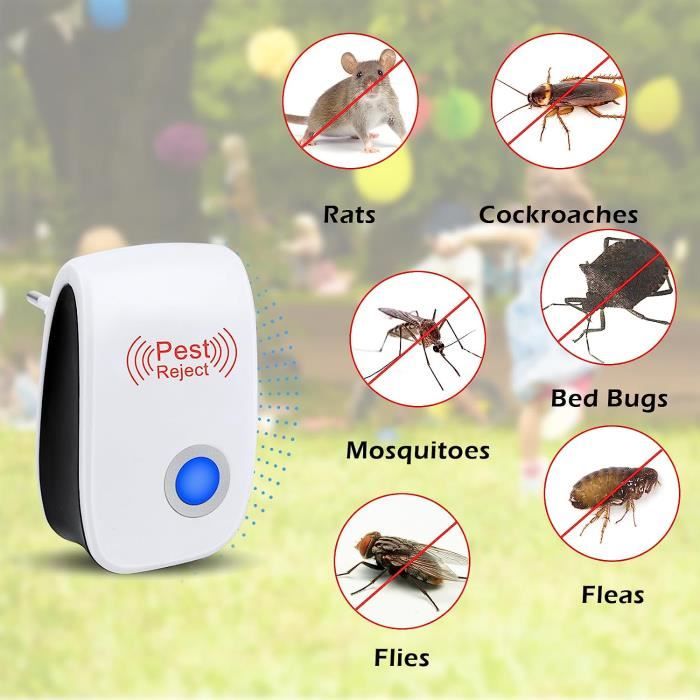 Répulsif Ultrason Anti-rongeurs Et Insectes - 6 Pack, 25-45 KHz, Pour Maison, Bureau, 800-1200 Pi²