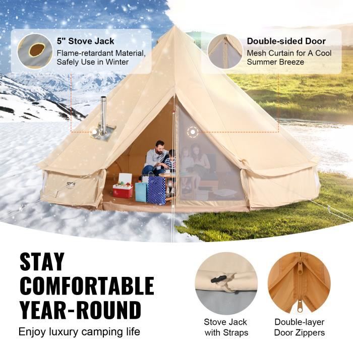 VEVOR Tente Gonflable Glamping 3-5 Personnes Avec Pompe - Installation Rapide