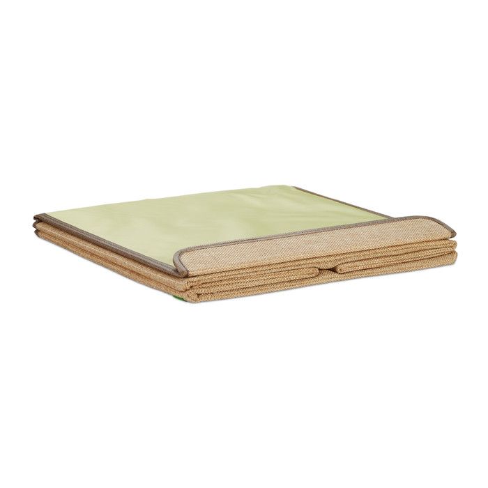 Relaxdays Bac de Rangement pour Enfants, Motif éléphant, HxLxP : 33x33x33 cm, boîte Tissu, Panier à Jouets, Beige/Bleu