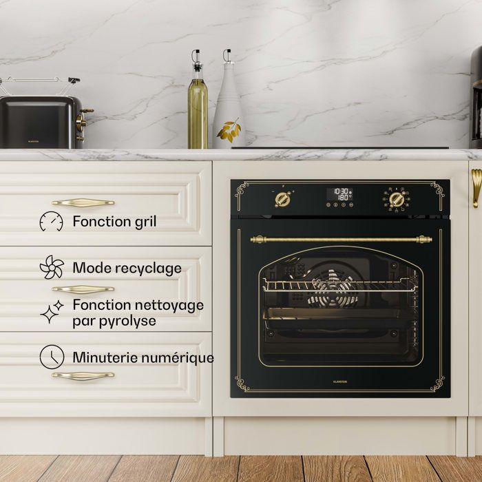 Klarstein Four Encastrable Pyrolyse Chaleur Tournante 76L 11 Modes ...