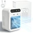 Mini Climatiseur Portable 25W - Puissance Autonomie Rechargeable - 2 brumisateurs air frais - Chambre bureau extérieur
