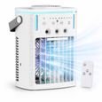 Mini climatiseur portable XJR 1000ml refroidisseur d’air 1000 mL télécommande humidificateur 3 vitesses 7 couleurs blanc