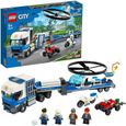 LEGO® City 60244 Le transport de l’hélicoptère de la police avec VTT Quad, Moto et Camion, Jouet pour Enfant de 5 ans et +-0