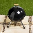 Barbecue sphérique OHMG - Mini portable pour pique-nique et camping - Noir-0