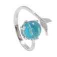 1 pc doigt bague sirène argent créatif décoratif exquis anneau ouvert bijoux bagues pour femme  BARRE DROITE - BARRE DE SURFACE-0