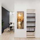 FEEBY Horloge murale, roseaux au coucher du soleil (I-14150) 40x118 cm