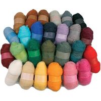 Lot de pelotes de laine cardée - 26 x 25 gr - Couleurs assorties