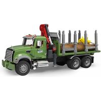 Camion de transport de bois MACK Granite avec grue et rondins de bois - BRUDER - Modèle 2824 - Echelle 1:16