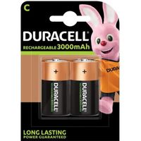 Duracell Pack de 2 piles Recharge Ultra Piles Rechargeables type C 3000 mAh
