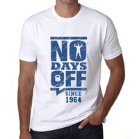 Homme Tee-Shirt Aucun Jour De Congé Depuis 1964 – No Days Off Since 1964 – 59 Ans T-Shirt Cadeau 59e Anniversaire Vintage Année