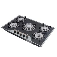 Table de cuisson au gaz - OUKANING - 5 éléments - Allumage automatique - Acier inoxydable
