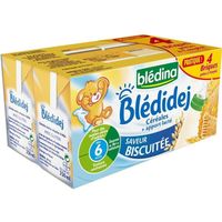LOT DE 2 - BLEDINA : Blédidej - Céréales lactées biscuité dès 6 mois 4 x 250 ml