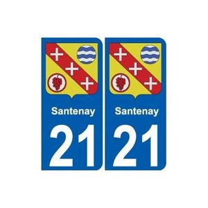 DÉCORATION VÉHICULE 21 Santenay blason autocollant plaque stickers vil