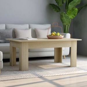 TABLE BASSE Table basse Chêne sonoma - YAJIASHENG - 100x60x42 cm - Marron - Bois - Panneaux de particules
