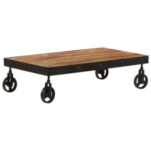 Table Basse Salon Scandinave Contemporainavec Roulettes Bois De Manguier Massif 100x60x26 Cm Achat Vente Table Basse Table Basse Salon Cdiscount