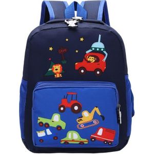 SAC À DOS Sac à Dos,Sac à dos sans coutures pour enfants,motif tracteurs,sac d'école maternelle,sac de voyage pour Fille,Garçon,École,Bleu