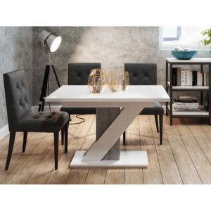 TABLE À MANGER SEULE Burnie - table à manger extensible - blanc et effe