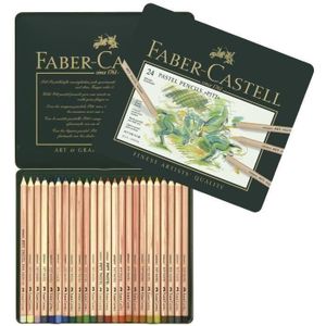 CRAYON DE COULEUR FABER-CASTELL Boîte Métal 24 Crayons Pastel Pitt