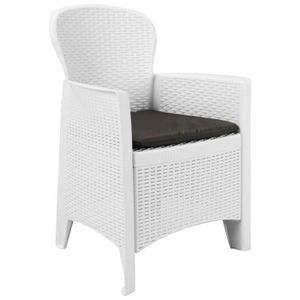 Ensemble table et chaise de jardin Mobilier de jardin en plastique, Ensemble de bistro 2 chaises avec table, Couleur blanc E116