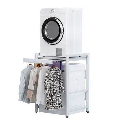 Support De Machine à Laver Dewel 500 Kg - Réglable 43-57 Cm, Coussin Antibruit, Occasion Fonctionnel